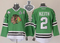 Chicago Blackhawks -2 Duncan Keith Green 2015 Stanley Cup Stitched NHL Jersey