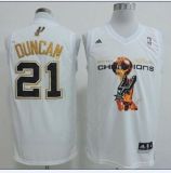 San Antonio Spurs -21 Tim Duncan White 2014 NBA Finals Champions Stitched NBA Jersey