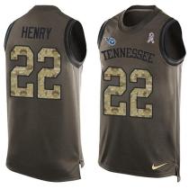 Nike Titans -22 Derrick Henry Green Stitched NFL Limited Salute To Service Tank Top Jersey