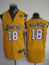 Los Angeles Lakers -18 Sasha Vujacic Stitched Yellow Final Patch NBA Jersey