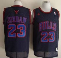 Chicago Bulls -23 Michael Jordan Black Blue No Stitched NBA Jersey