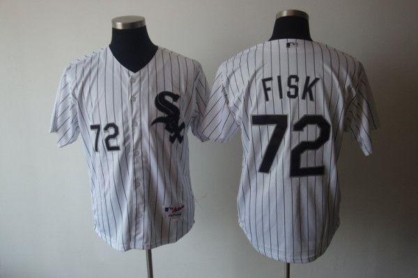 Chicago White Sox -72 Carlton Fisk Stitched White MLB Jersey