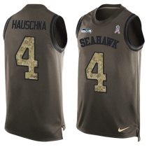 Nike Seahawks -4 Steven Hauschka Green Stitched NFL Limited Salute To Service Tank Top Jersey