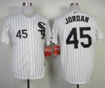 Chicago White Sox -45 Michael Jordan Stitched White Black Strip MLB Jersey