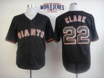 San Francisco Giants #22 Will Clark Black Fashion W 2014 World Series Patch Stitched MLB Jersey
