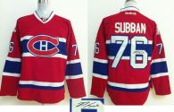 Montreal Canadiens -76 PK Subban Red Autographed Stitched NHL Jersey