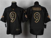 Nike New Orleans Saints #9 Drew Brees Black Gold No Fashion Men's Stitched NFL Elite Jersey