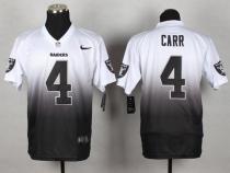 Nike Oakland Raiders #4 Derek Carr White Black Men's Stitched NFL Elite Fadeaway Fashion Jersey