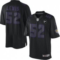 Nike Ravens -52 Ray Lewis Black With Art Patch Stitched NFL Impact Limited Jersey