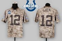 Nike Indianapolis Colts #12 Andrew Luck Camo With 30TH Seasons Patch Men's Stitched NFL New Elite US