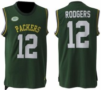 Nike Green Bay Packers -12 Aaron Rodgers Green Team Color Stitched NFL Limited Tank Top Jersey