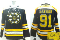 Autographed Boston Bruins -91 Marc Savard Black Stitched NHL Jersey
