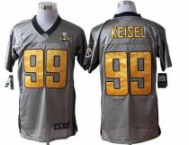 Nike Pittsburgh Steelers #99 Brett Keisel Grey Shadow With 80TH Patch Men's Stitched NFL Elite Jerse