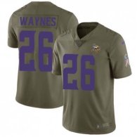 Nike Vikings -26 Trae Waynes Olive Stitched NFL Limited 2017 Salute to Service Jersey