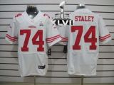 Nike San Francisco 49ers #74 Joe Staley White Super Bowl XLVII Men‘s Stitched NFL Elite Jersey