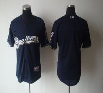 Milwaukee Brewers Blank Blue Cool Base Stitched MLB Jersey