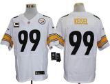 Nike Pittsburgh Steelers #99 Brett Keisel White With C Patch Men's Stitched NFL Elite Jersey