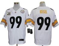 Nike Pittsburgh Steelers #99 Brett Keisel White With C Patch Men's Stitched NFL Elite Jersey