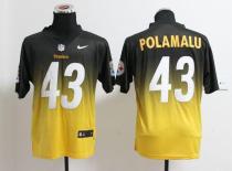 Nike Pittsburgh Steelers #43 Troy Polamalu Black Gold Men's Stitched NFL Elite Fadeaway Fashion Jers