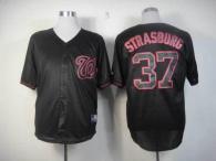 Washington Nationals #37 Stephen Strasburg Black Fashion Stitched MLB Jersey