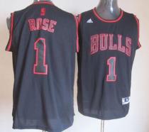 Chicago Bulls -1 Derrick Rose Black Graystone Fashion Stitched NBA Jersey