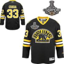 Boston Bruins 2011 Stanley Cup Champions Patch -33 Zdeno Chara Black Third Stitched NHL Jersey