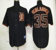 Detroit Tigers #35 Justin Verlander Black Fashion Stitched MLB Jersey