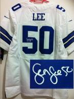 Nike Dallas Cowboys #50 Sean Lee White Men's Stitched NFL Elite Autographed Jersey