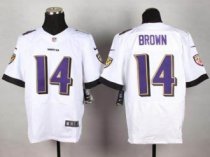 Nike Baltimore Ravens -14 Marlon Brown White NFL New Elite Jersey