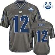 Nike Indianapolis Colts #12 Andrew Luck Grey With 30TH Seasons Patch Men's Stitched NFL Elite Vapor