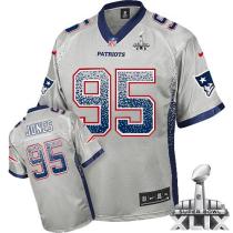 Nike New England Patriots -95 Chandler Jones Grey Super Bowl XLIX Mens Stitched NFL Elite Drift Fash