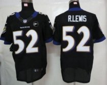 Nike Ravens -52 Ray Lewis Black Alternate With Art Patch Stitched NFL Elite Jersey