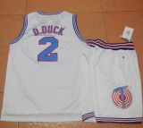 Space Jam Tune Squad -2 Daffy Duck White Stitched Basketball Jersey