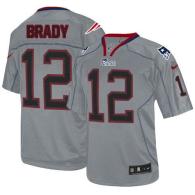Nike New England Patriots -12 Tom Brady Lights Out Grey Mens Stitched NFL Elite Jersey