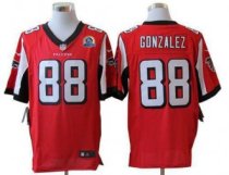 Nike Falcons 88 Tony Gonzalez Red Team Color With Hall of Fame 50th Patch Stitched NFL Elite Jersey