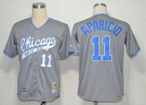 Mitchell And Ness 1969 Chicago White Sox -11 Luis Aparicio Grey Stitched Throwback MLB Jersey