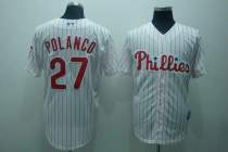 Philadelphia Phillies #27 Placido Polanco Stitched White Red Strip MLB Jersey