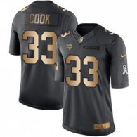 Nike Vikings -33 Dalvin Cook Black Stitched NFL Limited Gold Salute To Service Jersey