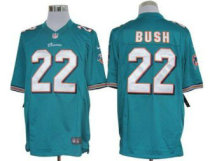 Nike Dolphins -22 Reggie Bush Aqua Green Team Color Stitched NFL Limited Jersey