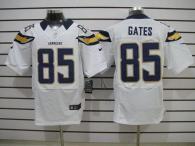 Nike San Diego Chargers #85 Antonio Gates White Men‘s Stitched NFL Elite Jersey