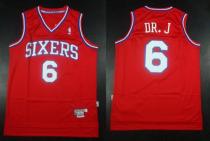 Philadelphia 76ers -6 Julius Erving Red Throwback DR J Stitched NBA Jersey