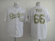 Los Angeles Dodgers -66 Yasiel Puig White USMC Cool Base Stitched MLB Jersey