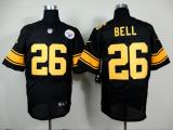 Nike Pittsburgh Steelers #26 Le'Veon Bell Black Gold No Men's Stitched NFL Elite Jersey