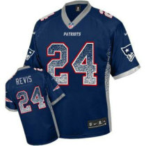 Nike New England Patriots -24 Darrelle Revis Navy Blue Team Color NFL Elite Drift Fashion Jersey