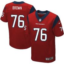 Nike Houston Texans -76 Duane Brown Red Alternate Mens Stitched NFL Elite Jersey