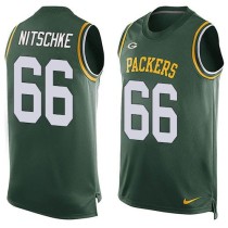 Nike Green Bay Packers -66 Ray Nitschke Green Team Color Stitched NFL Limited Tank Top Jersey