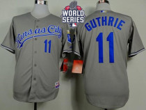 Kansas City Royals -11 Jeremy Guthrie Grey Cool Base W 2015 World Series Patch Stitched MLB Jersey
