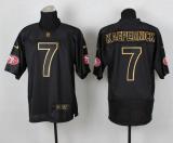 Nike San Francisco 49ers -7 Colin Kaepernick Black Gold No Fashion Mens Stitched NFL Elite Jersey