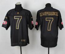 Nike San Francisco 49ers -7 Colin Kaepernick Black Gold No Fashion Mens Stitched NFL Elite Jersey