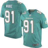 Nike Miami Dolphins #91 Cameron Wake Aqua Green Team Color Men's Stitched NFL New Elite Jersey